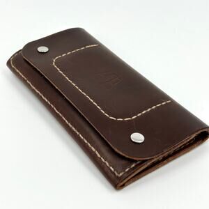 Brown Genuine Leather Heavyweight Snap Closure Wallet